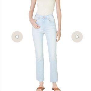 MOTHER Sky Blue Cropped Jeans